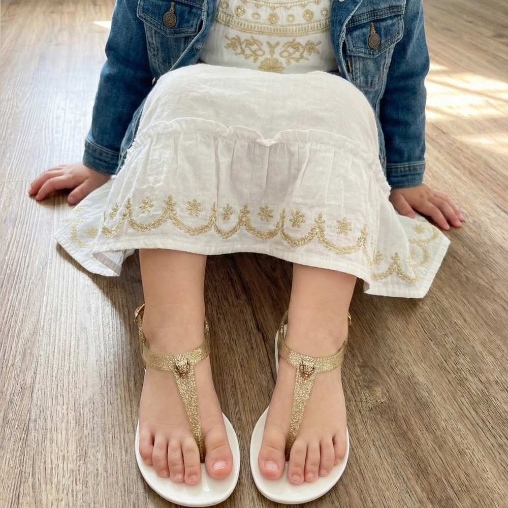 Kurt Geiger Glittering Gold Sandals Sz 13